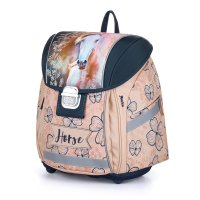 Oxybag Školní batoh PREMIUM LIGHT kůň, béžovo-modrý