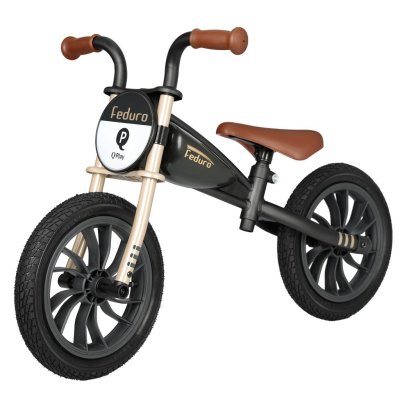 QPlay Odrážedlo Feduro Black/Golden, věk 3-6 let, do 30 kg