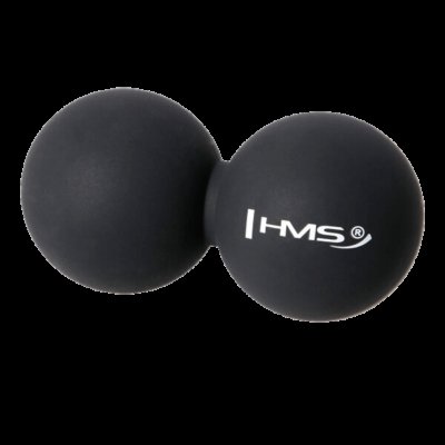 HMS Dvojitý masážní míč Lacrosse ball BLC02 černý - 6,5cm