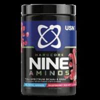 USN HardCore Nine Aminos 390g - malinová raketa
