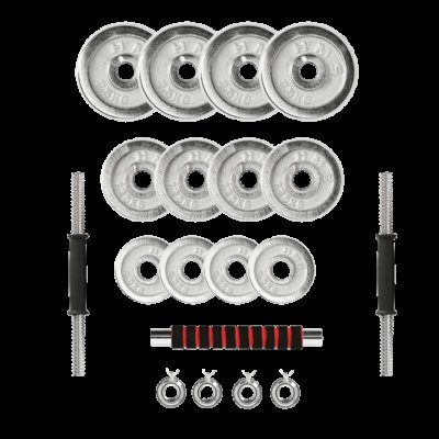 HMS Chromovaný činkový set v kufru STC21 - 21kg