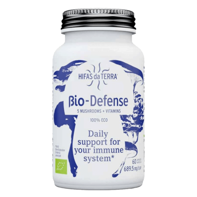 Hifas da Terra Bio-Defense BIO houbový komplex s vitamínem C a D3 - 60 kapslí