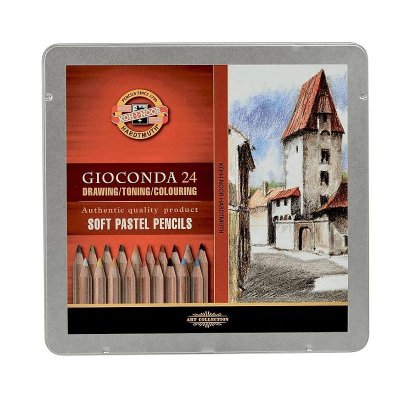 KOH-I-NOOR GIOCONDA 8828/24 - prašné křídy v tužce v laku v plechovém pouzdře - 24 ks
