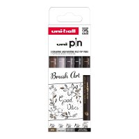 UNI PIN Creative Writting - Brush Art, sada linerů mix barev - 5 ks (EFB/ BR)