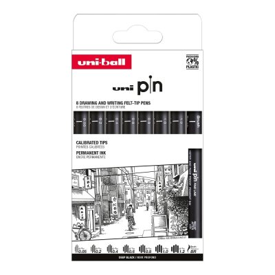 UNI PIN Classic, sada linerů černá - 8 ks
