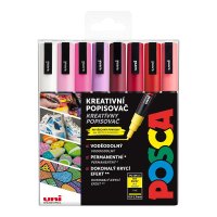 Posca Sada akrylových popisovačů - PC-5M, LOVE, 0,9 - 1,3 mm, mix teplých tónů (8 ks)