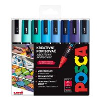 Posca Sada akrylových popisovačů - PC-5M, OCEAN, 1,8 - 2,5 mm mix mořských tónů (8 ks)