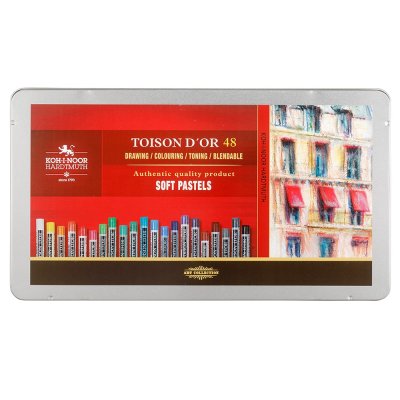 KOH-I-NOOR TOISON D´OR 8536/48 - prašné křídy v plechovém pouzdře - 48 ks