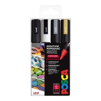 Posca Sada akrylových popisovačů - PC-5M, 1,8 - 2,5 mm, mix barev (4 ks)