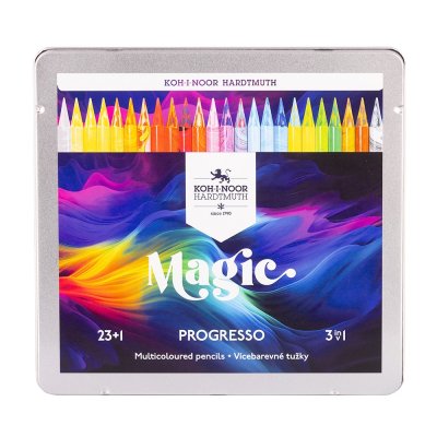 KOH-I-NOOR PROGRESSO MAGIC 8774/24 - pastelky v laku v plechovém pouzdře - 24 ks