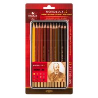 KOH-I-NOOR MONDELUZ 3722/12 - umělecké pastelky, hnědá řada, v plechovém pouzdře - 12 ks