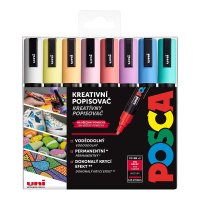 Posca Sada akrylových popisovačů - PC-5M, 1,8 - 2,5 mm, pastelové barvy (8 ks)