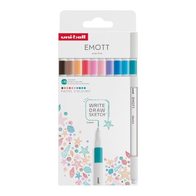 UNI EMOTT - sada linerů PASTEL, mix barev - 10 ks