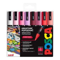 Posca Sada akrylových popisovačů - PC-5M, LOVE, 1,8 - 2,5 mm, mix teplých tónů (8 ks)