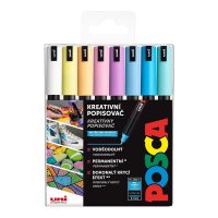 Posca Sada akrylových popisovačů - PC-1MR, 0,7 mm, pastelové barvy (8 ks)