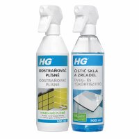 HG Odstraňovač plísně + čistič skla a zrcadel 2x500 ml