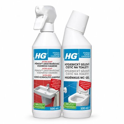 HG Pěnový čistič vodního kamene + čistič skla a zrcadel 2x500 ml