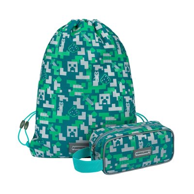 Baagl MINECRAFT SET 2 Silver Creeper: penál, sáček