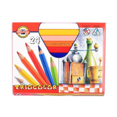 KOH-I-NOOR TRIOCOLOR JUMBO 3154/24 - trojhranné pastelky - 24 ks