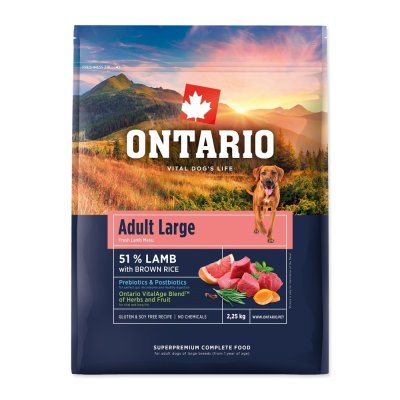 ONTARIO Krmivo Adult Large Lamb & Brown Rice 2.25 kg