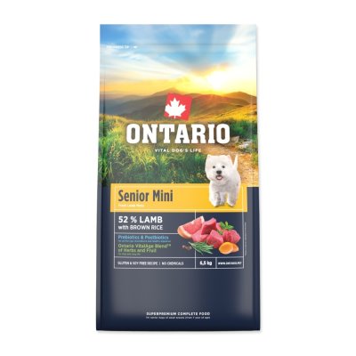 ONTARIO Krmivo Senior Mini Lamb & Brown Rice 6.5 kg