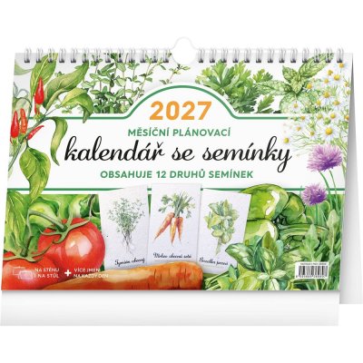 NOTIQUE Měsíční plánovací kalendář se semínky 2027 30 × 21 cm