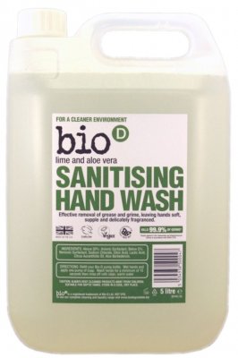 Bio d Tekuté dezinfekční mýdlo na ruce limetka+Aloe náhradní kanystr 5 l