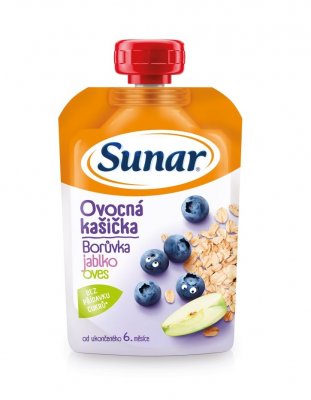 Sunar Ovocná kašička borůvka jablko ovesné vl.120g