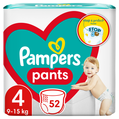 Pampers Pants vel. 4 Jumbo Pack 9-15 kg plenkové kalhotky 52 ks