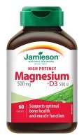 Jamieson Hořčík 500 mg s vitaminem D3 500 IU 60 tablet