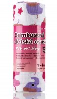 T-tomi Bambusová BIO osuška 1 ks růžoví sloni