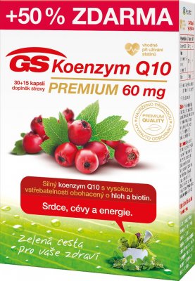 GS Koenzym Q10 Premium 60 mg 30+15 kapslí