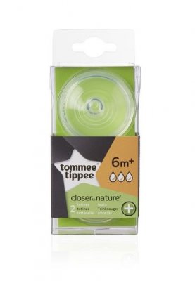 Tommee Tippee náhradní savička C2N AntiColic rychlý průtok 2 ks transparent