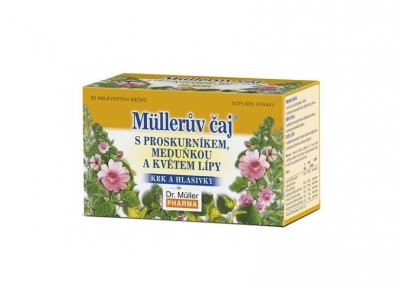 Dr. Müller Müllerův čaj s proskurníkem, meduňkou a květem lípy na krk a hlasivky porcovaný čaj 20 sáčků