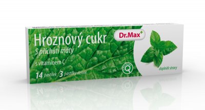 Dr.Max Hroznový cukr s vitaminem C máta 14 pastilek