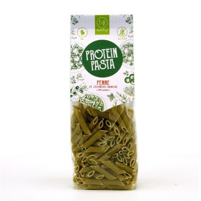 NATU Protein Pasta Penne zelený hrách BIO 250 g