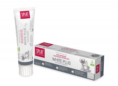 Splat Professional White Plus bioaktivní zubní pasta bezpečně bělí a leští zuby do vysokého lesku 100 ml