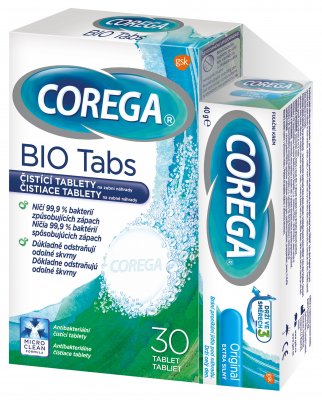 Corega Original extra silný 40 g + BIO Tabs čisticí tablety 30 ks