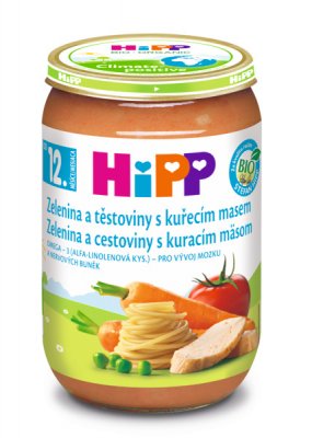 HiPP BIO zelenina s těstovinami a kuřetem 220 g