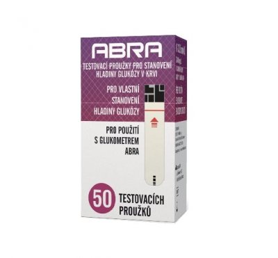 ABRA testovací proužky na stanovení hladiny glukózy v krvi 50 ks