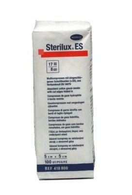 Sterilux Gáza kompresní nesterilní 17 vláken 8 vrstev 5 x 5 cm 100 ks
