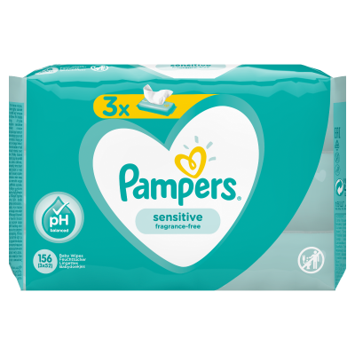 Pampers ubrousky Sensitive 3x52ks