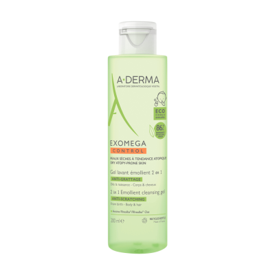 A-DERMA Exomega CONTROL Zvláč.mycí gel 2v1 200ml