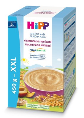 HiPP KAŠE PRAEBIOTIK vícezrnná se švestkami 2x225g