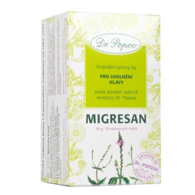 Dr. Popov Migresan porcovaný čaj 20x1,5 g