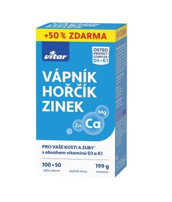 Revital Vápník + hořčík + zinek + vit.D3 + vit.K1 100+50 tablet