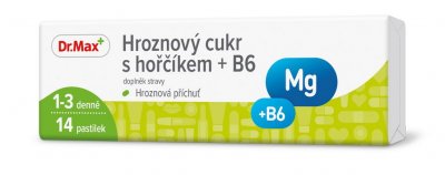 Dr.Max Hroznový cukr s hořčíkem a vitaminem B6 14 pastilek