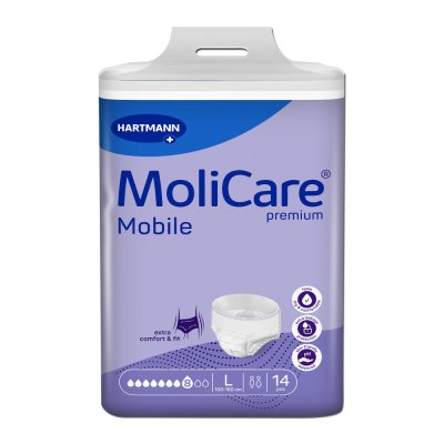 KALHOTKY NAVLÉKACÍ MOLICARE MOBILE 8 KAPEK L BOKY 100-150CM,2394ML,14KS