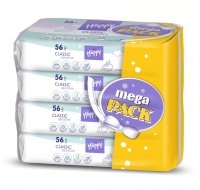 Bella Čistící ubrousky Classic Sensitive mega pack 4x56 ks