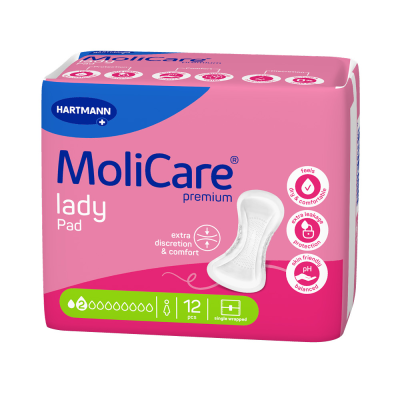 VLOŽKY ABSORPČNÍ MOLICARE LADY 2 KAPKY 346ML,12KS